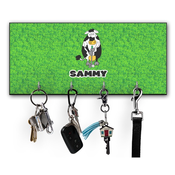 Custom Cow Golfer Key Hanger w/ 4 Hooks w/ Graphics and Text