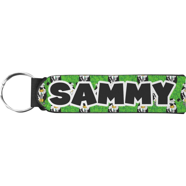 Custom Cow Golfer Neoprene Keychain Fob (Personalized)