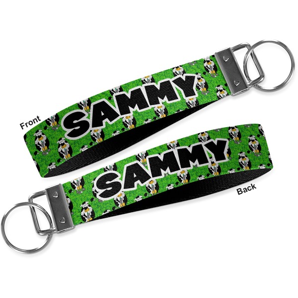 Cow Golfer Key-chain - Metal and Nylon - Front and Back