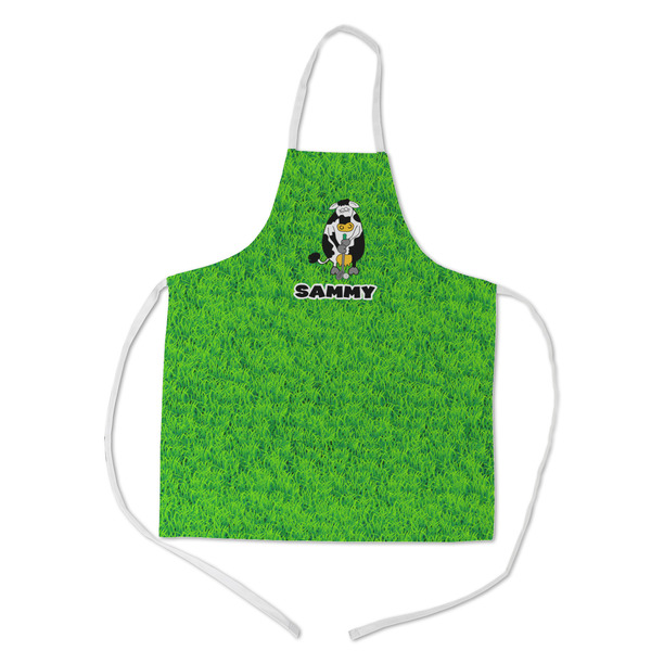 Custom Cow Golfer Kid's Apron - Medium (Personalized)