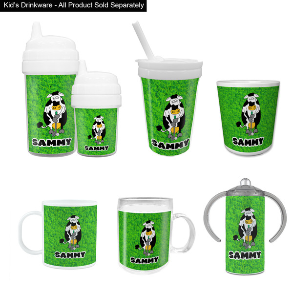Cow Golfer Kid's Drinkware - Customized & Personalized