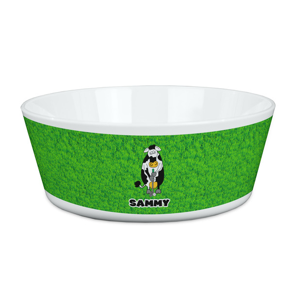 Custom Cow Golfer Kid's Bowl (Personalized)