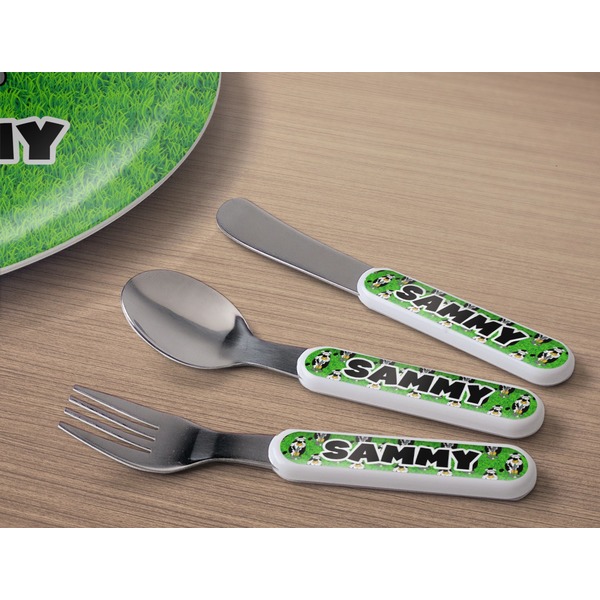 Cow Golfer Kids Flatware w/ Plate