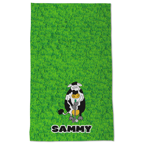 Cow Golfer Kitchen Towel - Poly Cotton - Full Front