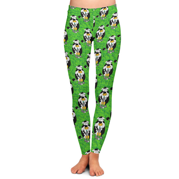 Custom Cow Golfer Ladies Leggings - Extra Small