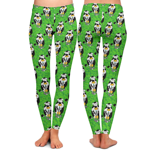 Cow Golfer Ladies Leggings - Front and Back
