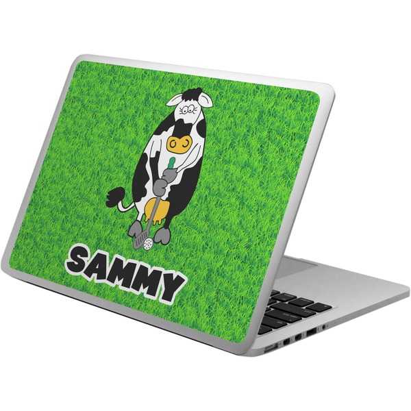 Custom Cow Golfer Laptop Skin - Custom Sized (Personalized)