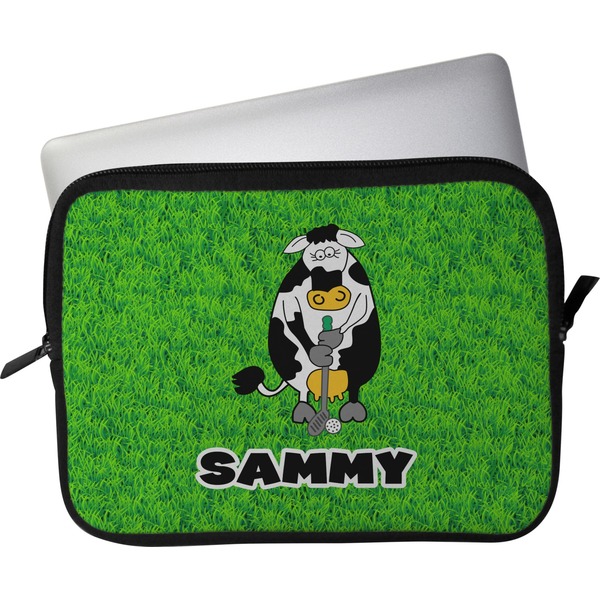 Custom Cow Golfer Laptop Sleeve / Case (Personalized)