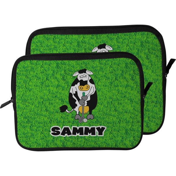 Cow Golfer Laptop Sleeve (Size Comparison)