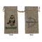 Cow Golfer Large Burlap Gift Bags - Front & Back