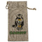 Cow Golfer Large Burlap Gift Bag - Front (Personalized)