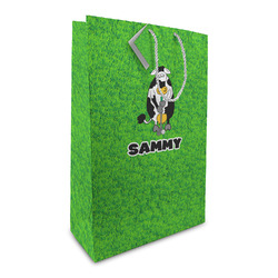 Cow Golfer Large Gift Bag (Personalized)
