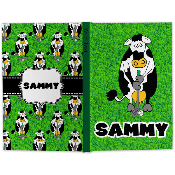 Cow Golfer Large Hard Cover Journal - Apvl