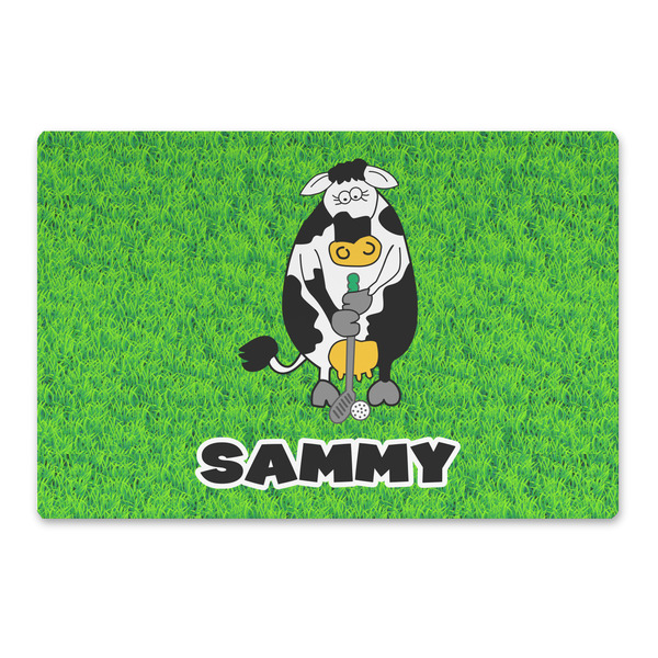 Custom Cow Golfer Large Rectangle Car Magnet (Personalized)
