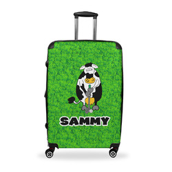 Cow Golfer Suitcase - 28" Large - Checked w/ Name or Text