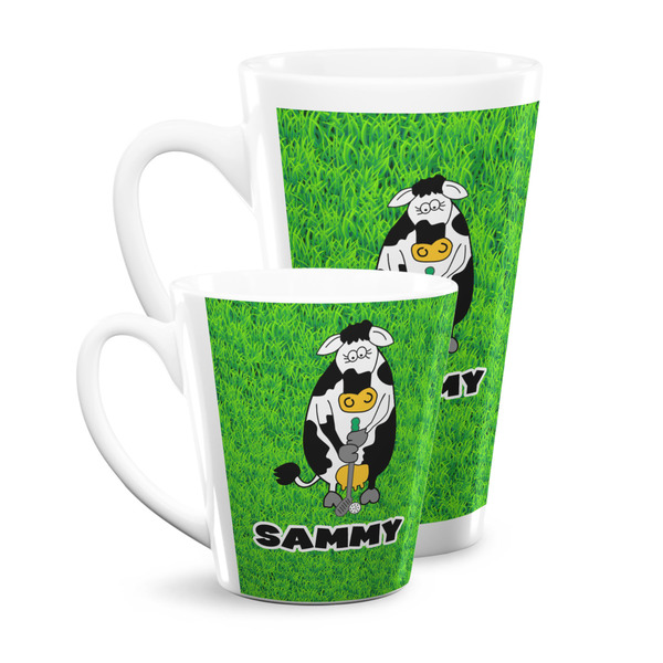 Cow Golfer Latte Mugs Main