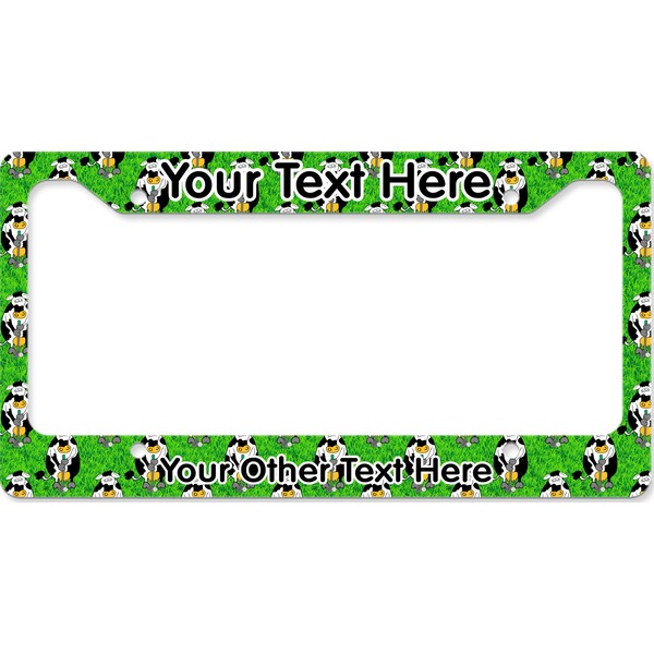 Custom Cow Golfer License Plate Frame - Style B (Personalized)