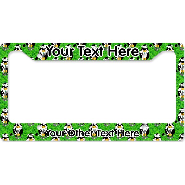 Cow Golfer License Plate Frame Wide