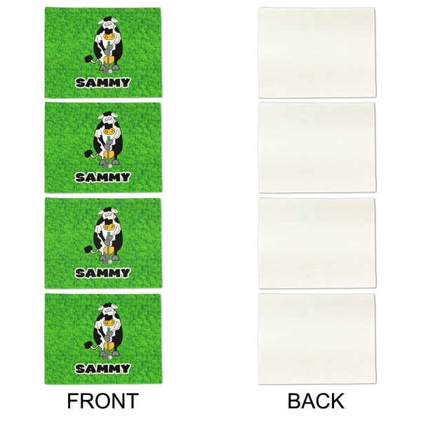 Cow Golfer Linen Placemat - APPROVAL Set of 4 (single sided)