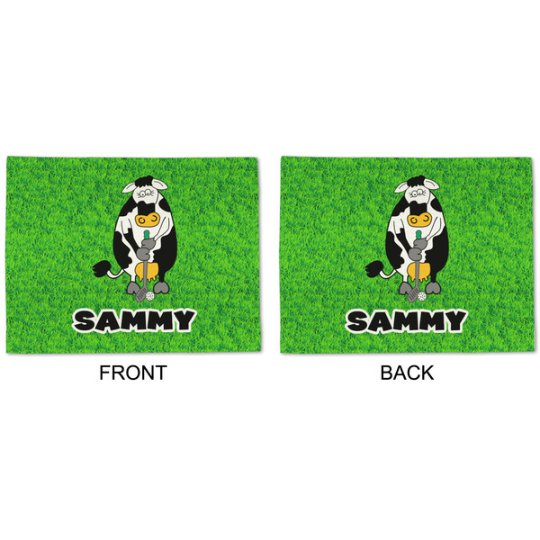 Cow Golfer Linen Placemat - APPROVAL (double sided)