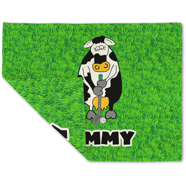 Cow Golfer Linen Placemat - Folded Corner (double side)