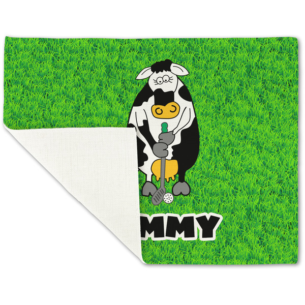 Cow Golfer Linen Placemat - Folded Corner (single side)