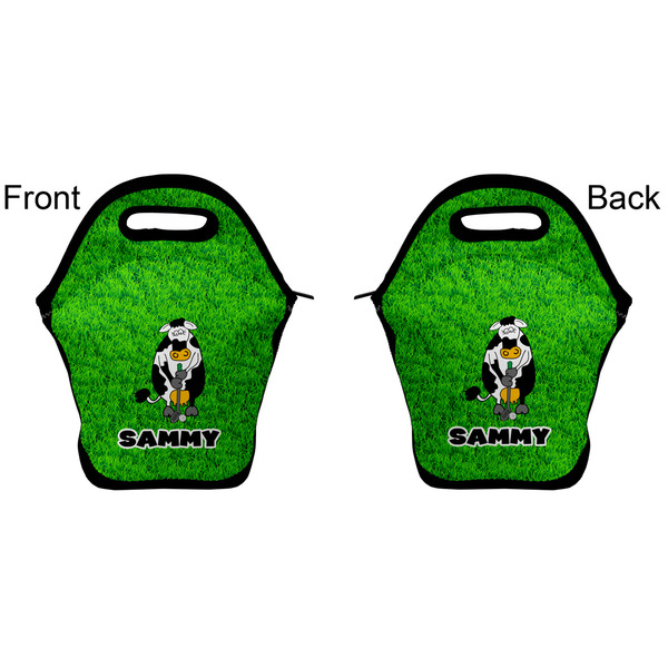 Cow Golfer Lunch Bag - Front and Back