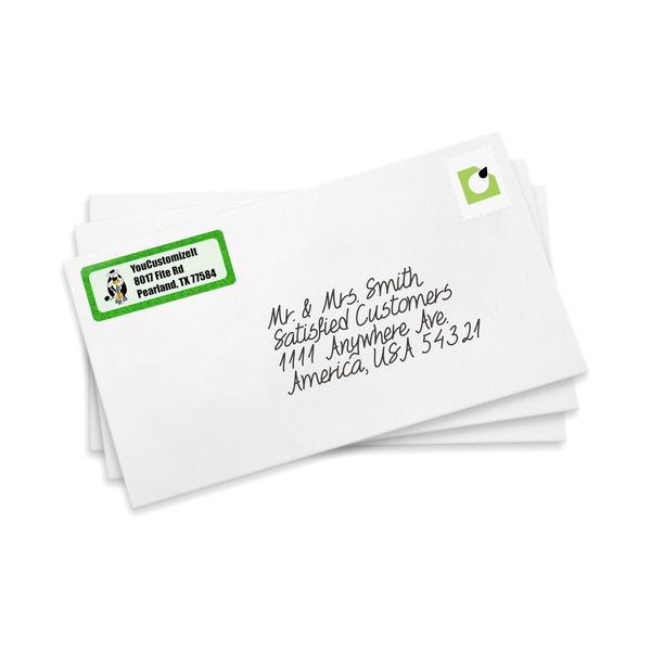 Cow Golfer Mailing Label on Envelopes
