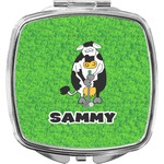 Cow Golfer Compact Makeup Mirror (Personalized)