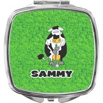 Cow Golfer Compact Makeup Mirror (Personalized)