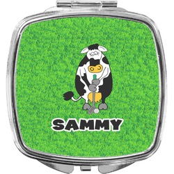 Cow Golfer Compact Makeup Mirror (Personalized)