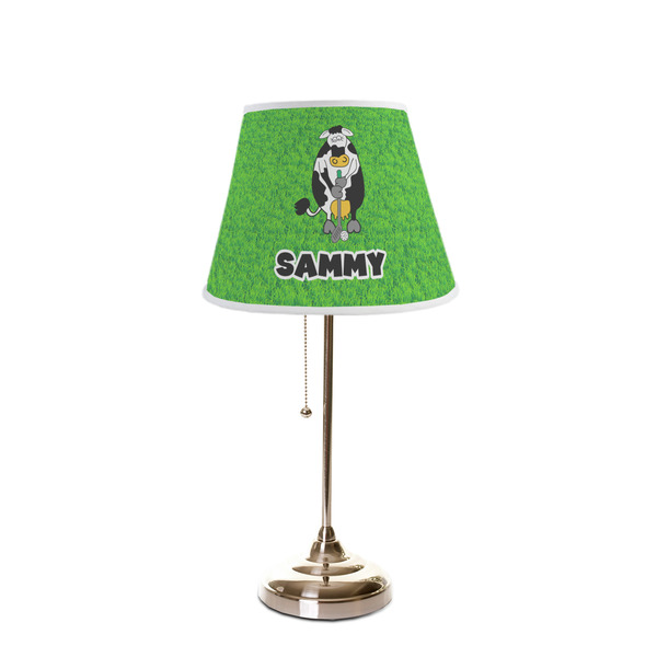 Cow Golfer Poly Film Empire Lampshade - On Stand