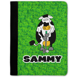 Cow Golfer Notebook Padfolio - Medium w/ Name or Text