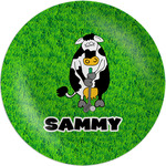 Cow Golfer Melamine Plate (Personalized)