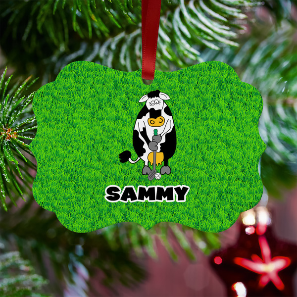 Cow Golfer Metal Benilux Ornament - Lifestyle