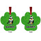 Cow Golfer Metal Paw Ornament - Front and Back