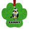 Cow Golfer Metal Paw Ornament - Front