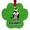 Cow Golfer Metal Paw Ornament - Double Sided w/ Name or Text