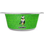 Cow Golfer Stainless Steel Dog Bowl (Personalized)
