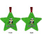 Cow Golfer Metal Star Ornament - Front and Back