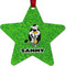 Cow Golfer Metal Star Ornament - Front