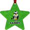 Cow Golfer Metal Star Ornament - Double Sided w/ Name or Text