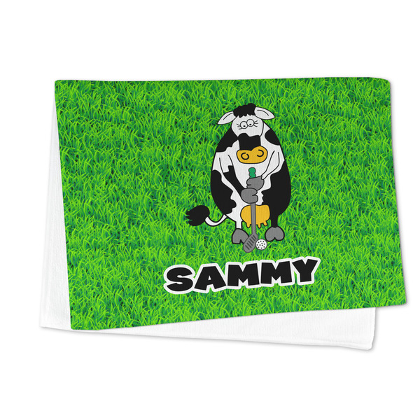 Cow Golfer Microfiber Dish Towel - FOLDED HALF