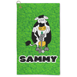 Cow Golfer Microfiber Golf Towel (Personalized)