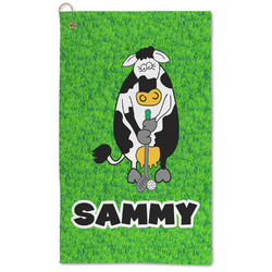 Cow Golfer Microfiber Golf Towel (Personalized)