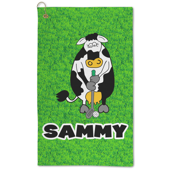 Custom Cow Golfer Microfiber Golf Towel (Personalized)