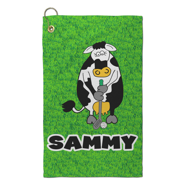 Custom Cow Golfer Microfiber Golf Towel - Small (Personalized)