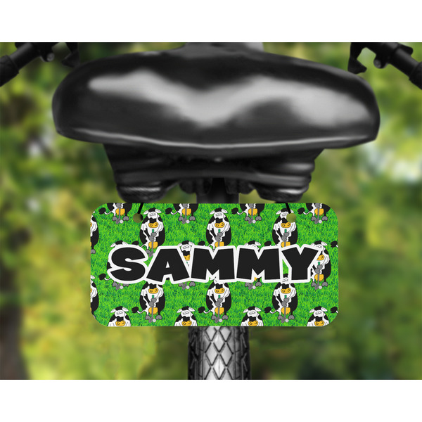 Cow Golfer Mini License Plate on Bicycle - LIFESTYLE Two holes