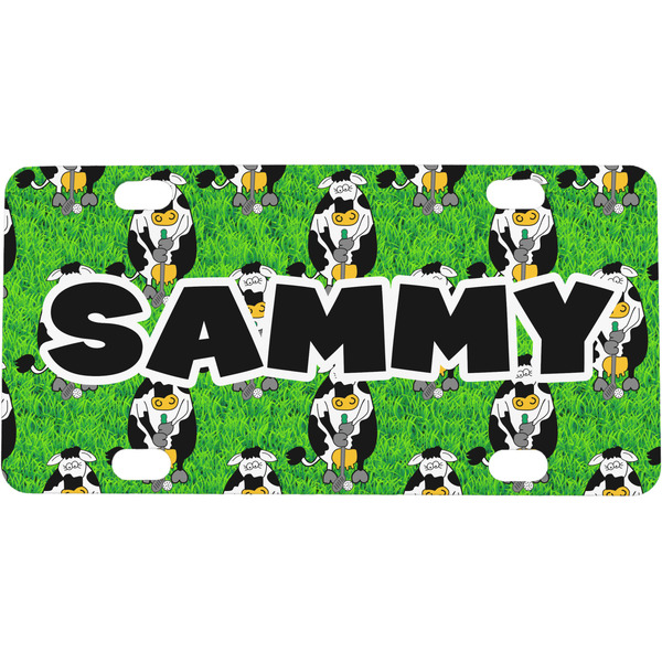 Custom Cow Golfer Mini/Bicycle License Plate (Personalized)