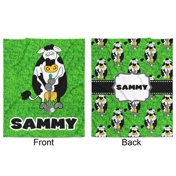 Cow Golfer Minky Blanket - 50"x60" - Double Sided - Front & Back